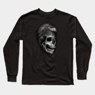 Eagle and Skull Black and Grey Art Long Sleeve T-Shirt